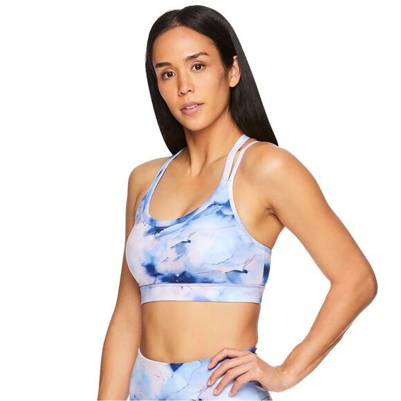 Gaiam Shiva Kennedy Print in Blue Ice Medium-Impact Sports Bra Medium NWT - Picture 3 of 6